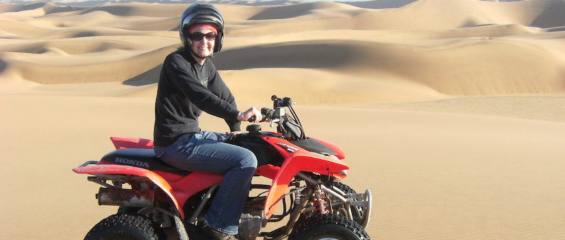 Meredith DeBoom en route to her Namibia fieldsite