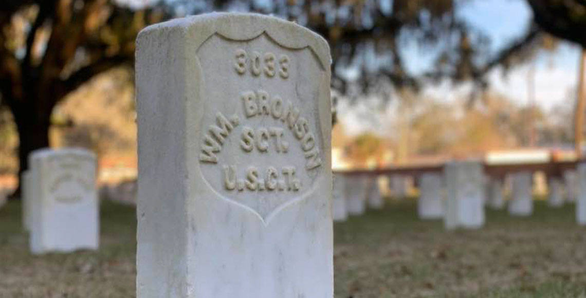 Gravesite of Sgt. William Bronson in Beaufort, SC. Photo by Elizabeth Laney.