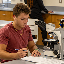 Student in a research lab.