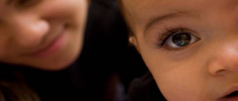 close up of child's eye