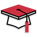 graduation cap icon red