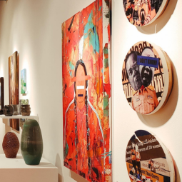 Artwork on display in McMaster Gallery during the 67th Annual Juried Student Exhibition