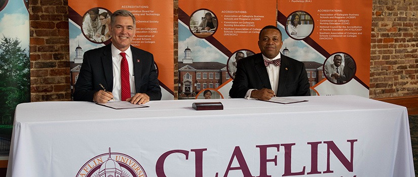 Claflin college partnership signing event