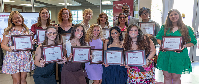 award winning students with Director Damion Waymer