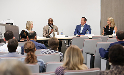 panel speaking to a group