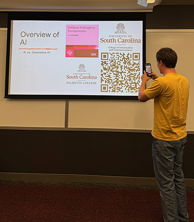 student scanning url code