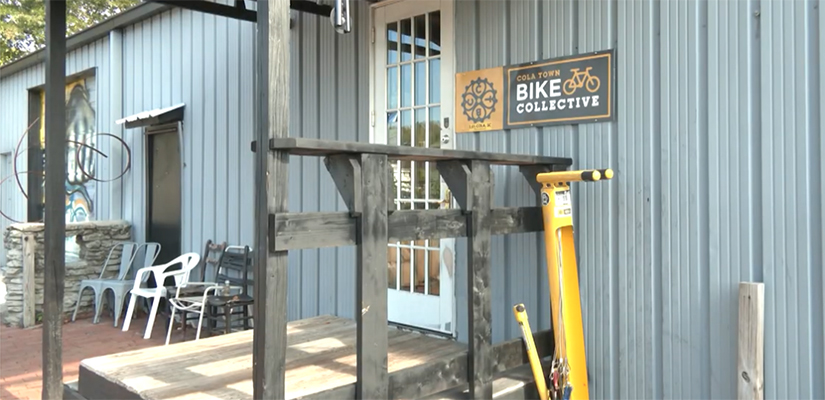 outside of a bike shop
