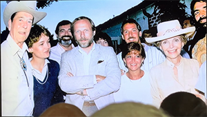 Charles Bierbauer at an event with President and Mrs. Reagon