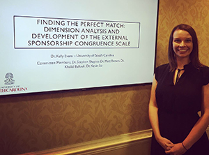 Kelly defending her dissertation