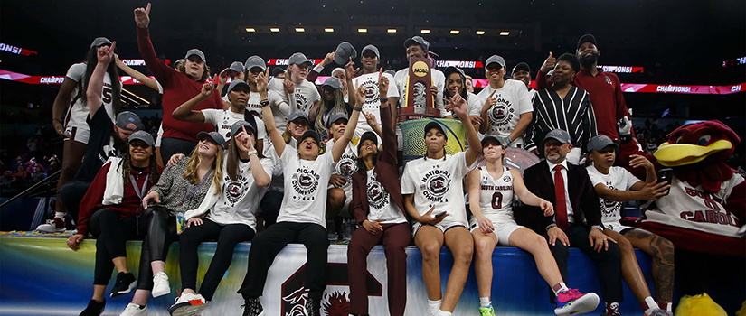 Gamecock Womens basketball team after winning the national championship