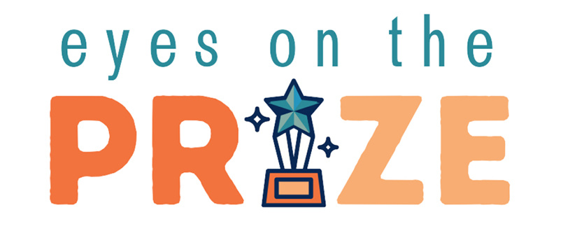 Logo which reads eyes on the Prize, with the i in Prize being a trophy with a star on top.