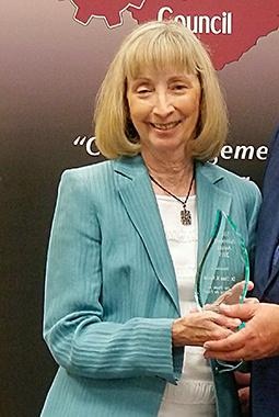 Diane Monrad, Ph.D. receiving the award for School Improvement Council Advocate of the Year.