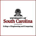 garnet and black logo with tree and gates that says Universit of South Carolina College of Engineering and Computing