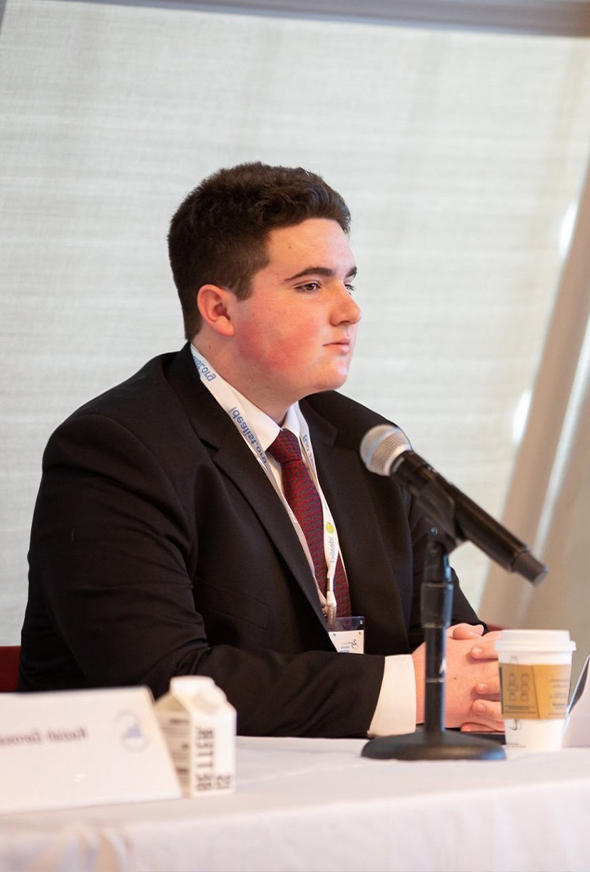 Harrison Bench at a United Nations Youth conference.