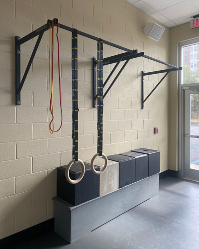 Image gallery of strength training equipment funded by the Magellan Grant and the School of Theatre and Dance.