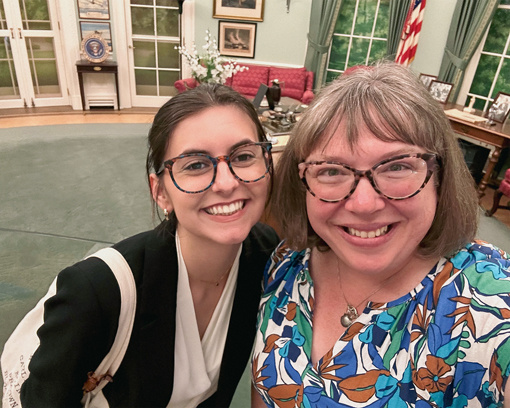 Lycan taking a selfie with national fellowships director, Jen Bess.