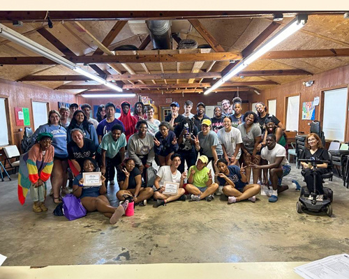 Group photo of students at Camp Burnt Gin