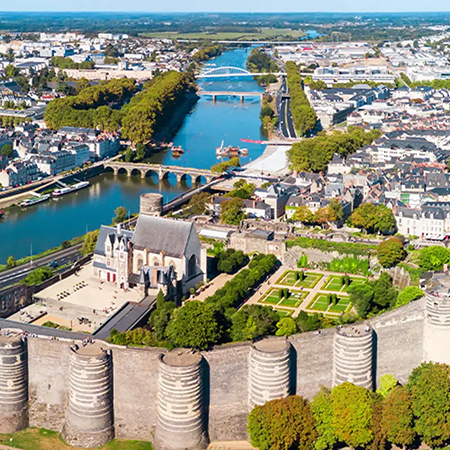 Aerial photo of Angers, France