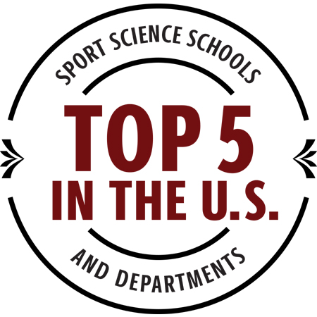 Graphic stating top 5-ranked Sports Science school in the nation