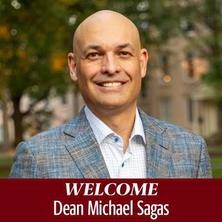 Welcome Dean Michael Sagas, headshot of Sagas