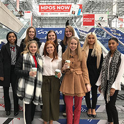 Students gather on the retail show floor at the National Retail Federation 2019 New York Fashion Week.