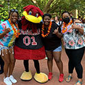 HRSM underRepresented photo of group at the Welcome Back HRSM Luau