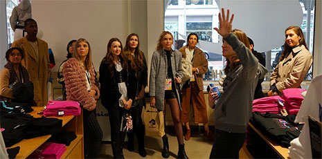 Retailing students receive a behind-the-scenes tour from an industry leader at NYFW.