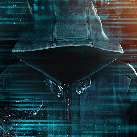Hacker wearing a hoodie