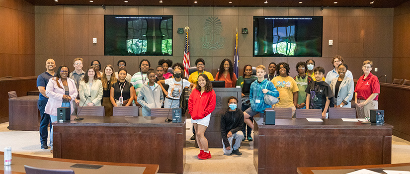 Middle school participants in the Bridge to Law Program