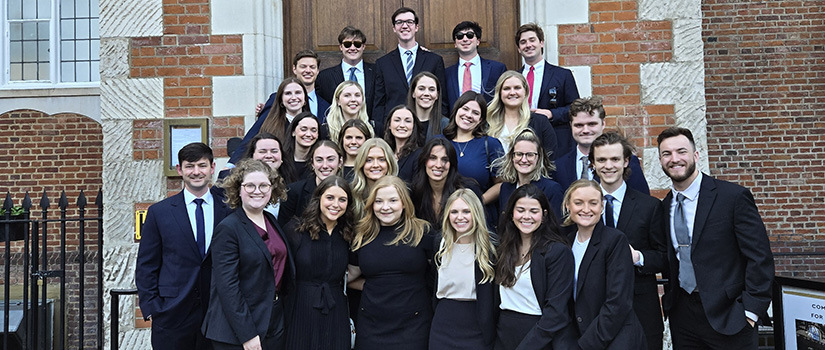 Group of Law Students outside courthouse in London