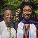 Ariyana Gore with her grandmother after the ceremony