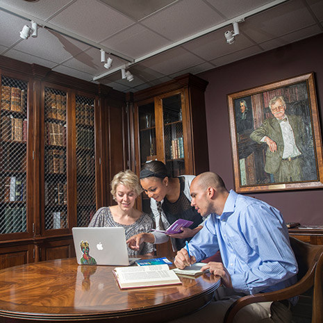 students in rare book room 