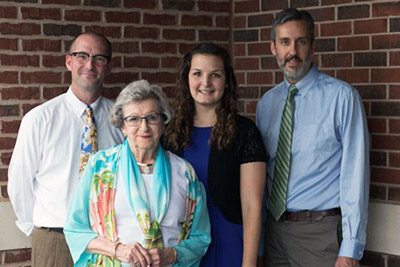 Photo of Lawrence Reagan, Mrs. Patricia Beckler, Jennifer Erichsen, Jim Fadel.