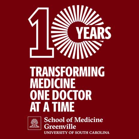 10th anniversry logo. Transforming Medicine One Doctor at a Time.