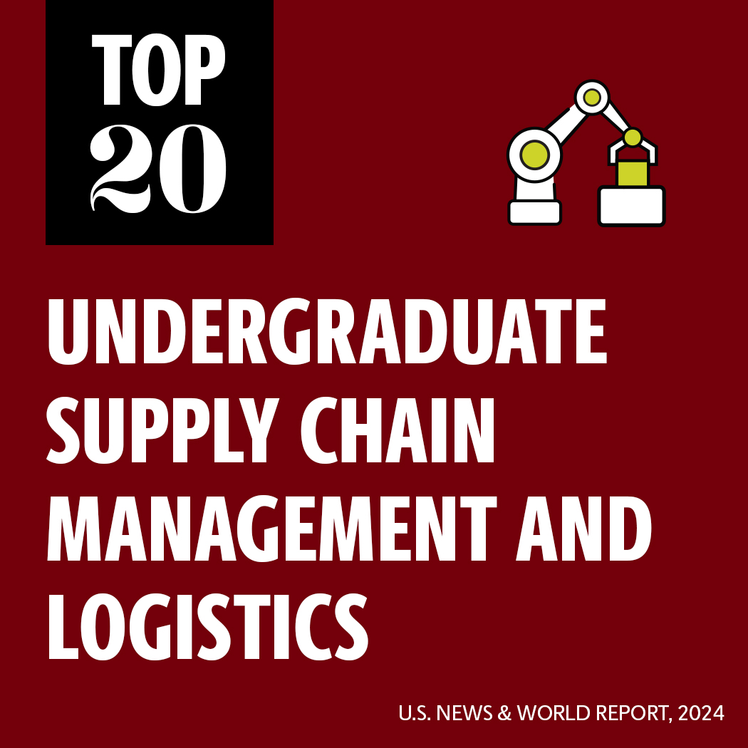 Top 20 undergraduate supply chain management and logistics (U.S. News and World Report, 2024)