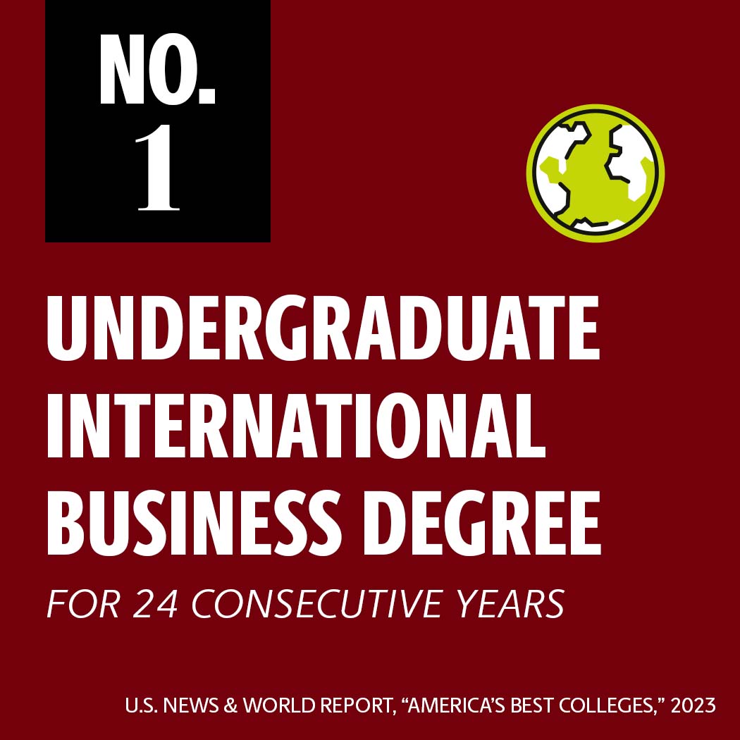 undergraduate international business program is ranked no. 1 for the 24th consecutive year