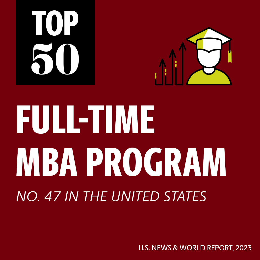 Full-time MBA Program ranked in top 50 by U.S. News and World Report