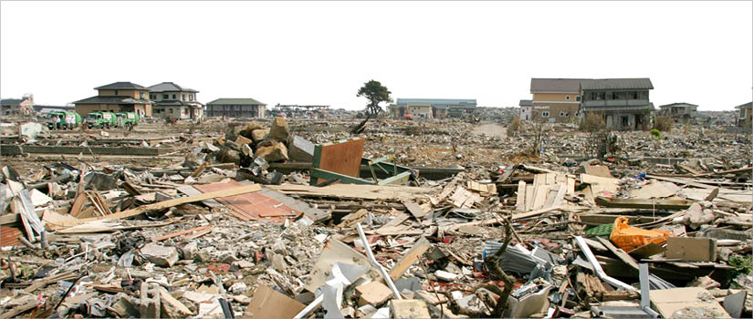 Banner Image of a city ravaged by a natural disaster