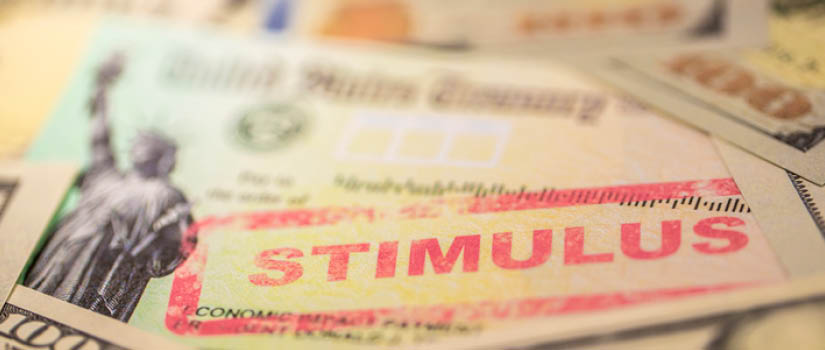 Banner Image of money that says stimulus