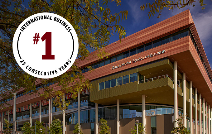 Our undergraduate international business degree has been ranked number 1 for the 25th consecutive year by U.S. News and World Report