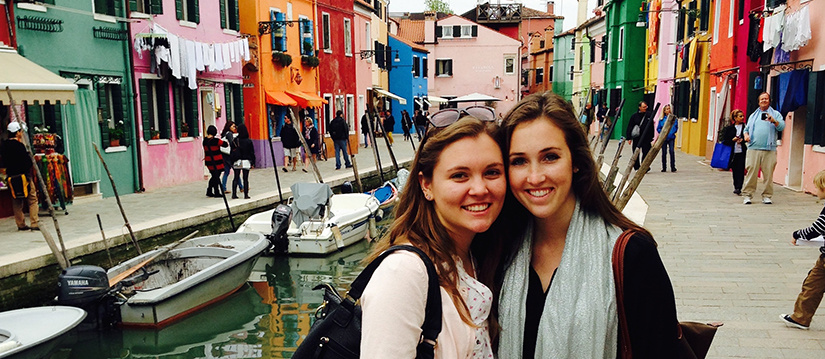 Two students studying abroad
