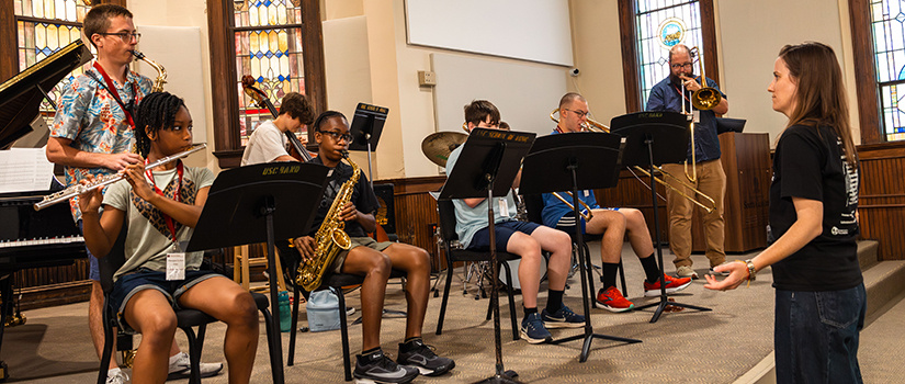 Gamecock Jazz Camp 2025 rehearsal