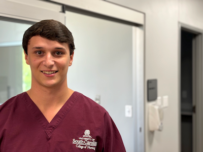 Nathan Hall in Garnet Scrubs