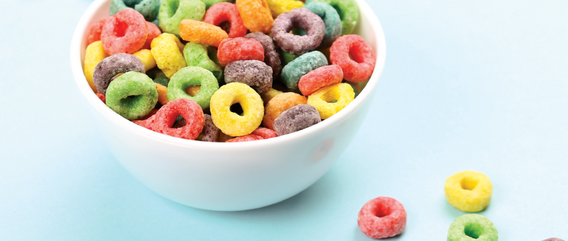 bowl of colorful cereal