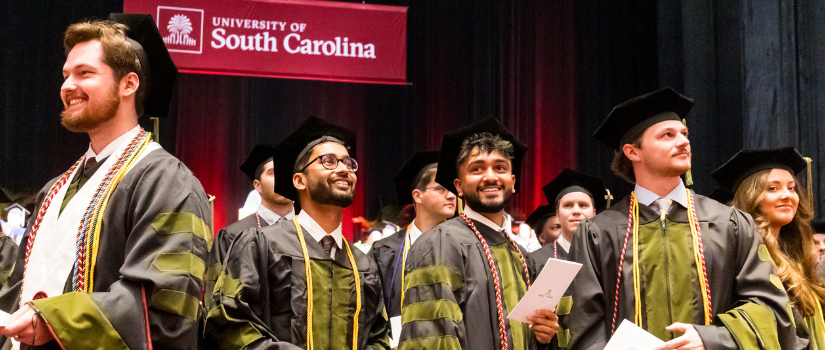 Graduates at ceremony