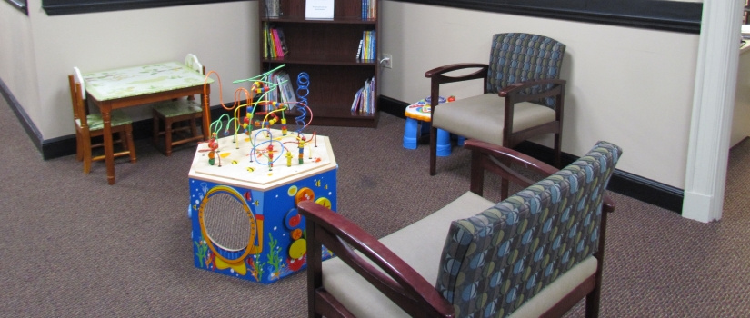 Waiting room with children's toys