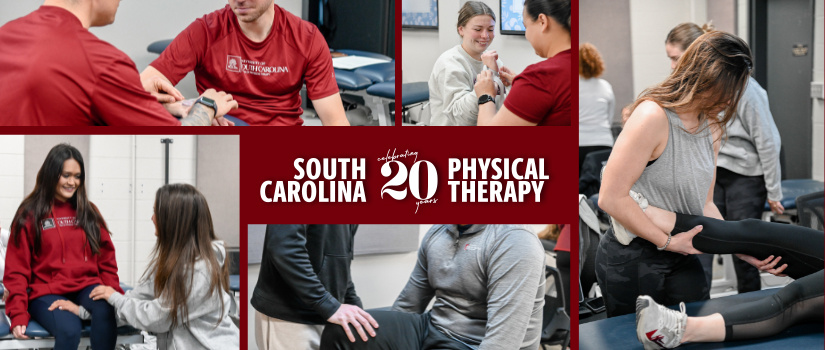 Students practicing physical therapy techniques
