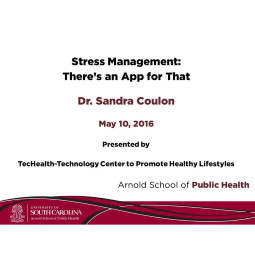Sandra Coulon Stress Management: There’s an app for that lecture video image