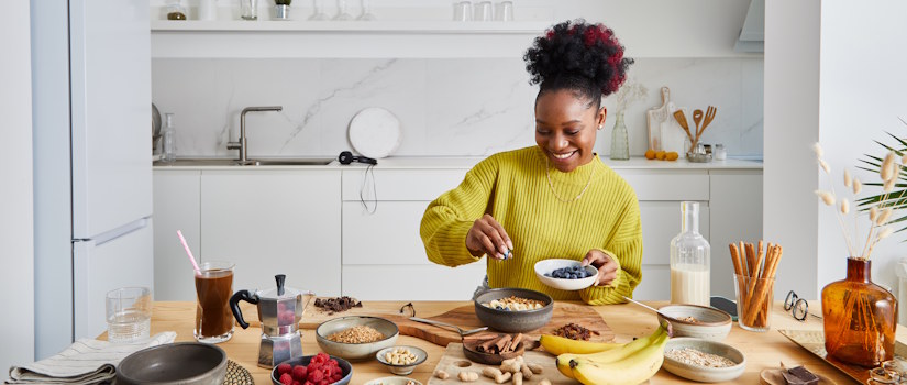 woman making oatmeal