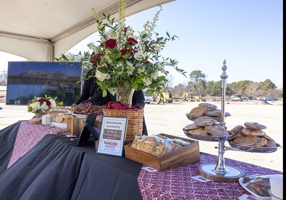 Attendees got to sample baked goods and coffee from Rising Roll and Dancing Goat, who provide cafe services when the facility opens. 